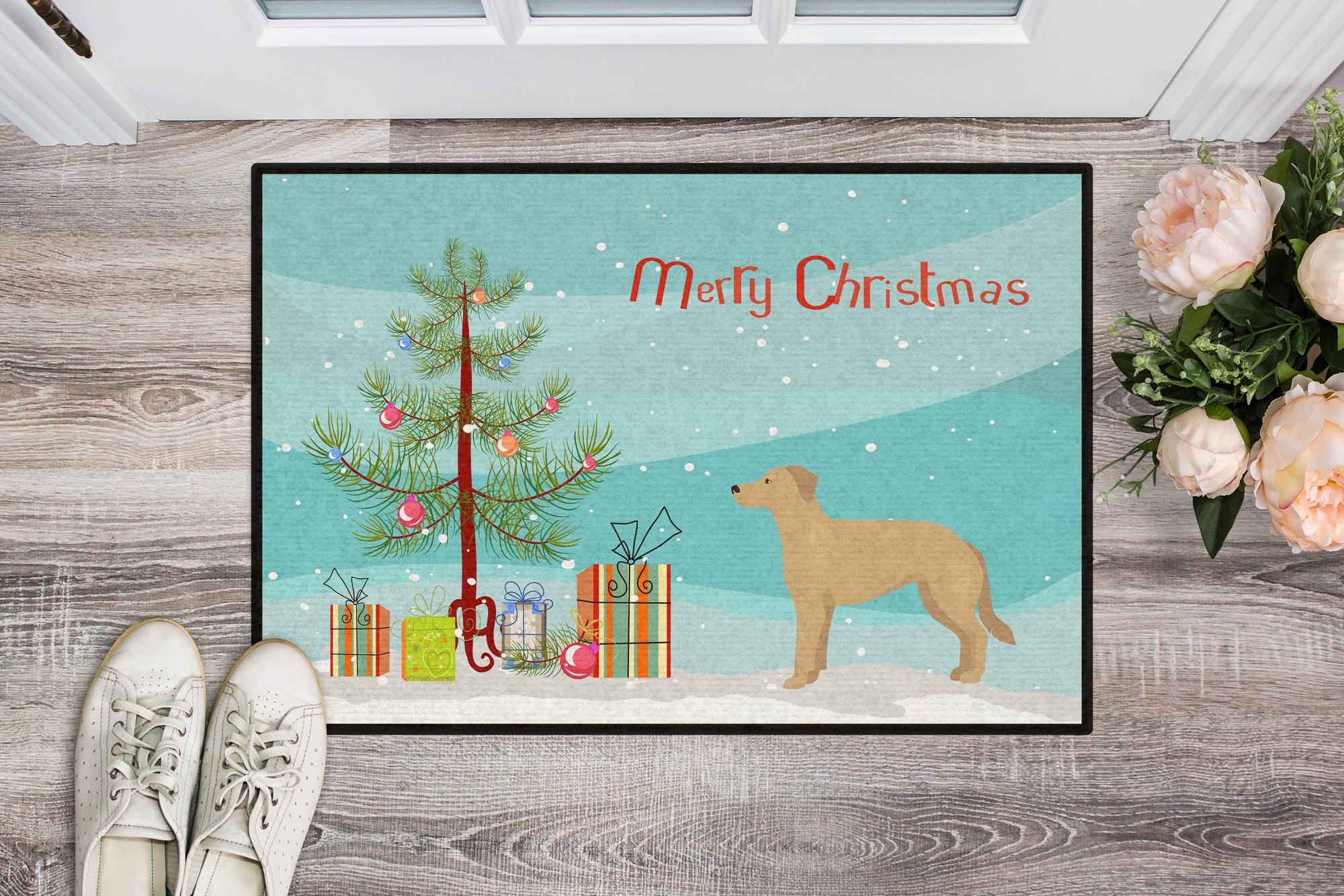 German Sheprador #1 Christmas Tree Indoor or Outdoor Mat 24x36 CK3834JMAT by Caroline's Treasures