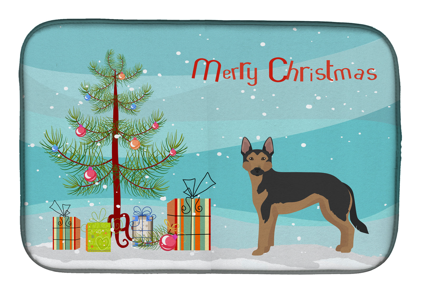 German Sheprador #2 Christmas Tree Dish Drying Mat CK3835DDM  the-store.com.