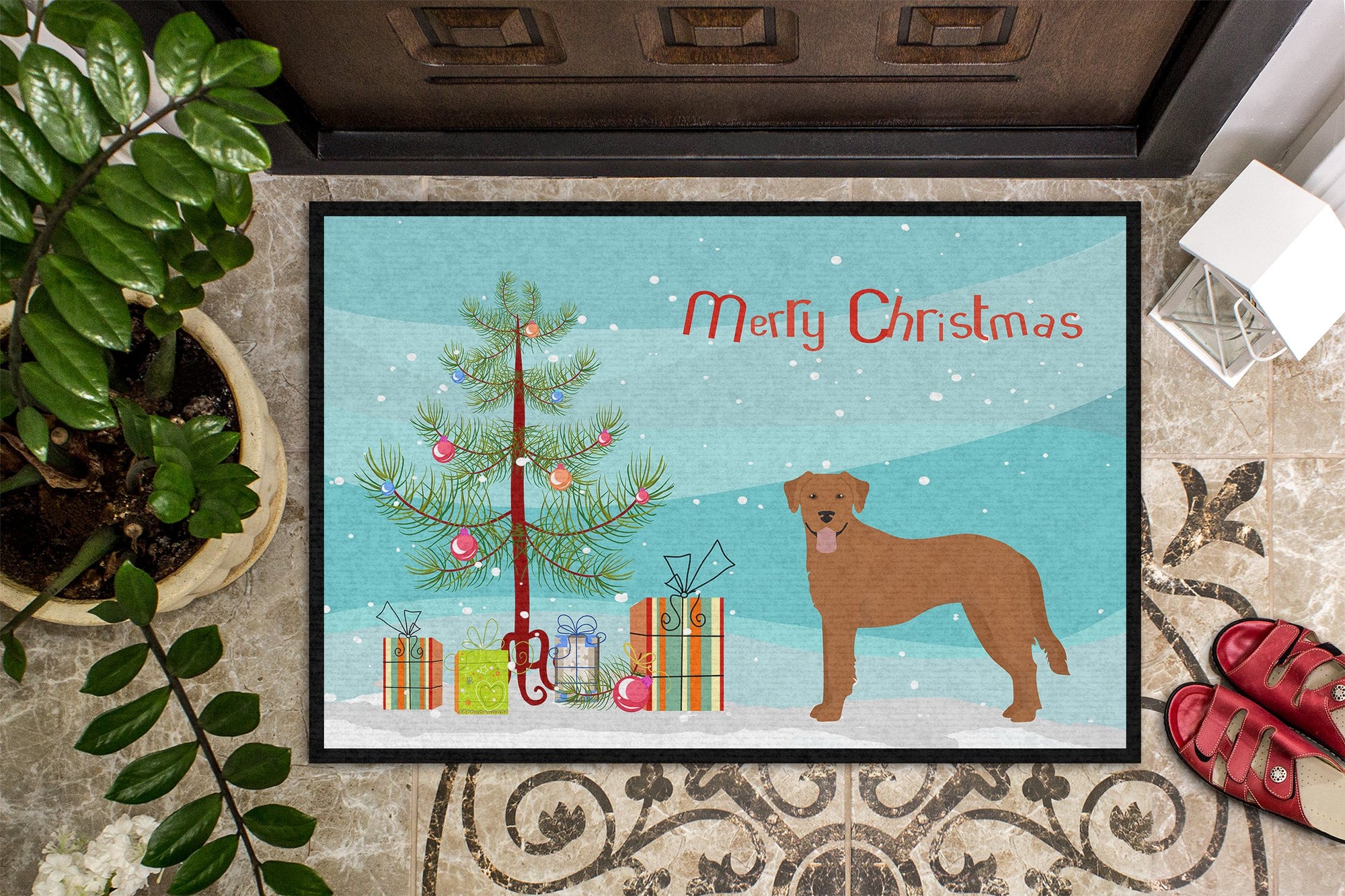 Goldador Christmas Tree Indoor or Outdoor Mat 24x36 CK3836JMAT by Caroline's Treasures