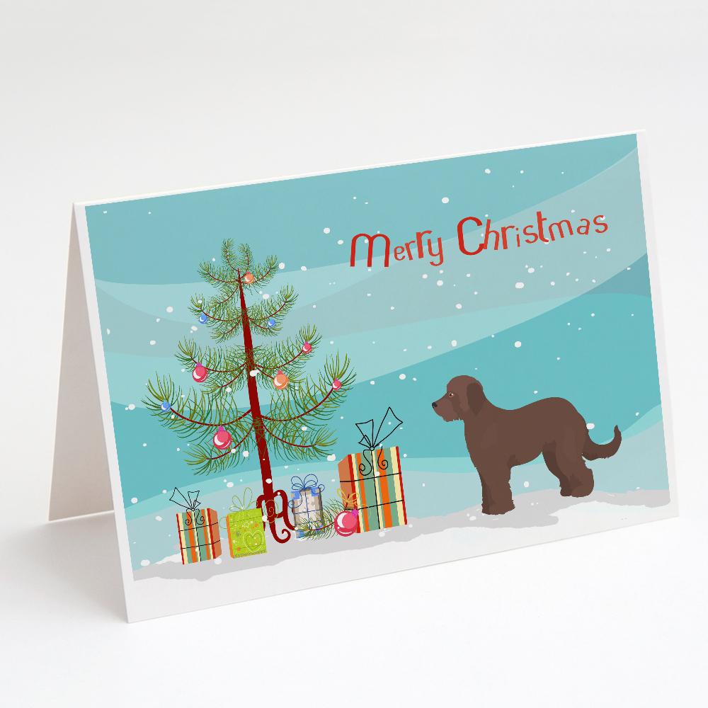 Buy this Brown Goldendoodle Christmas Tree Greeting Cards and Envelopes Pack of 8