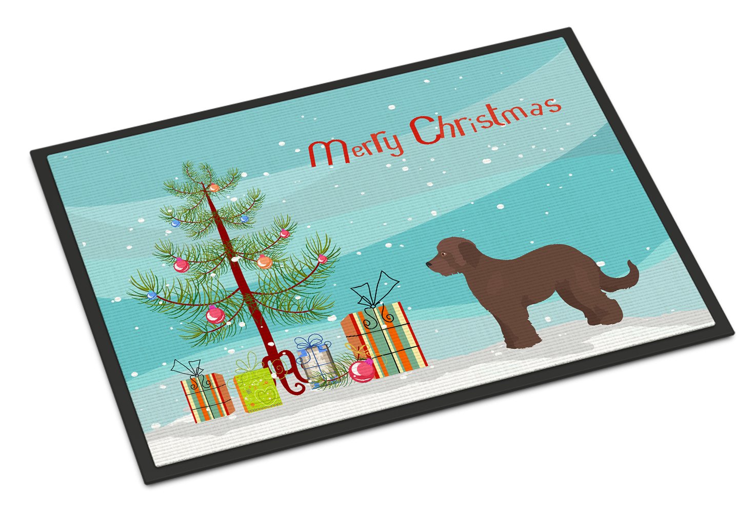 Brown Goldendoodle Christmas Tree Indoor or Outdoor Mat 24x36 CK3838JMAT by Caroline's Treasures