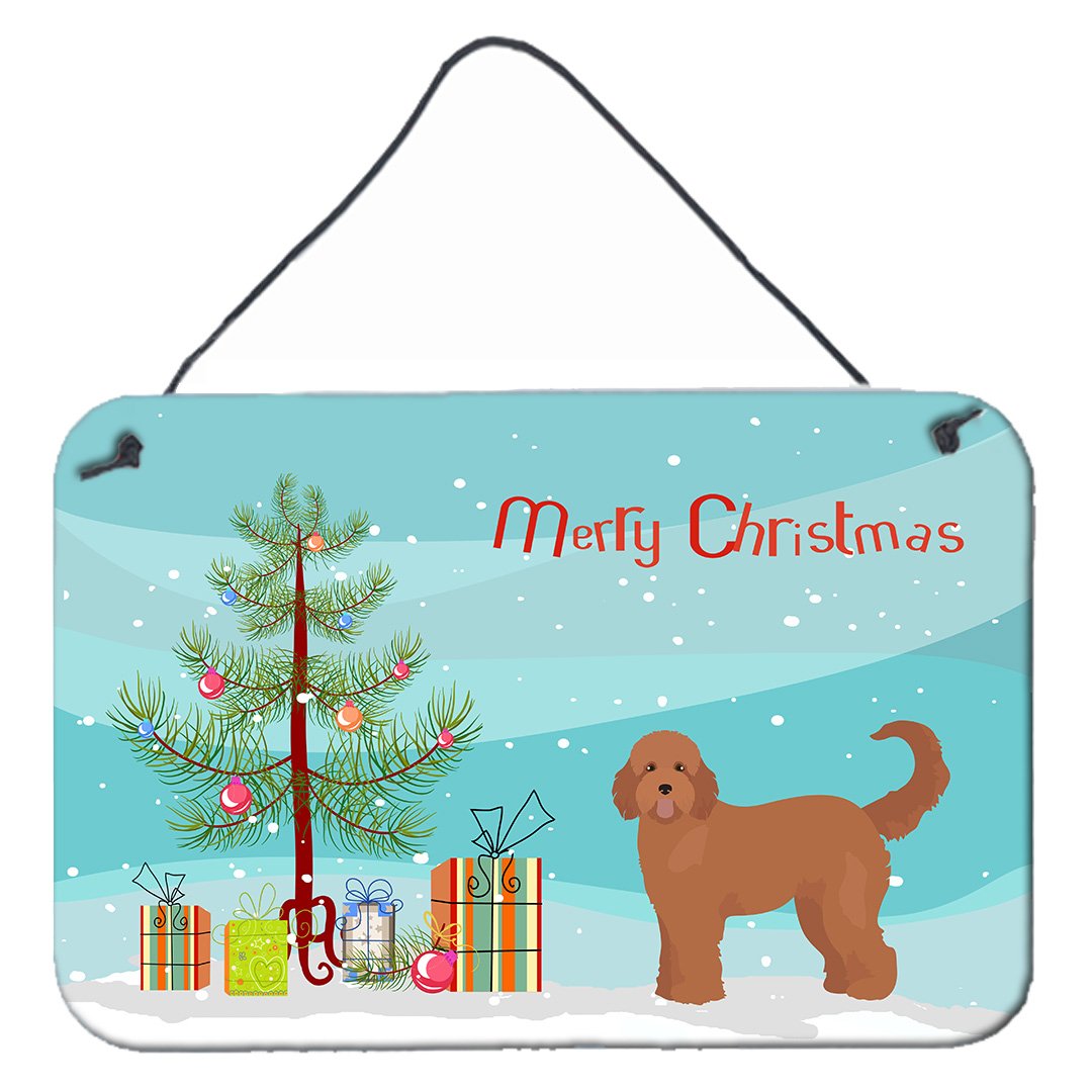 Tan Goldendoodle Christmas Tree Wall or Door Hanging Prints CK3839DS812 by Caroline's Treasures