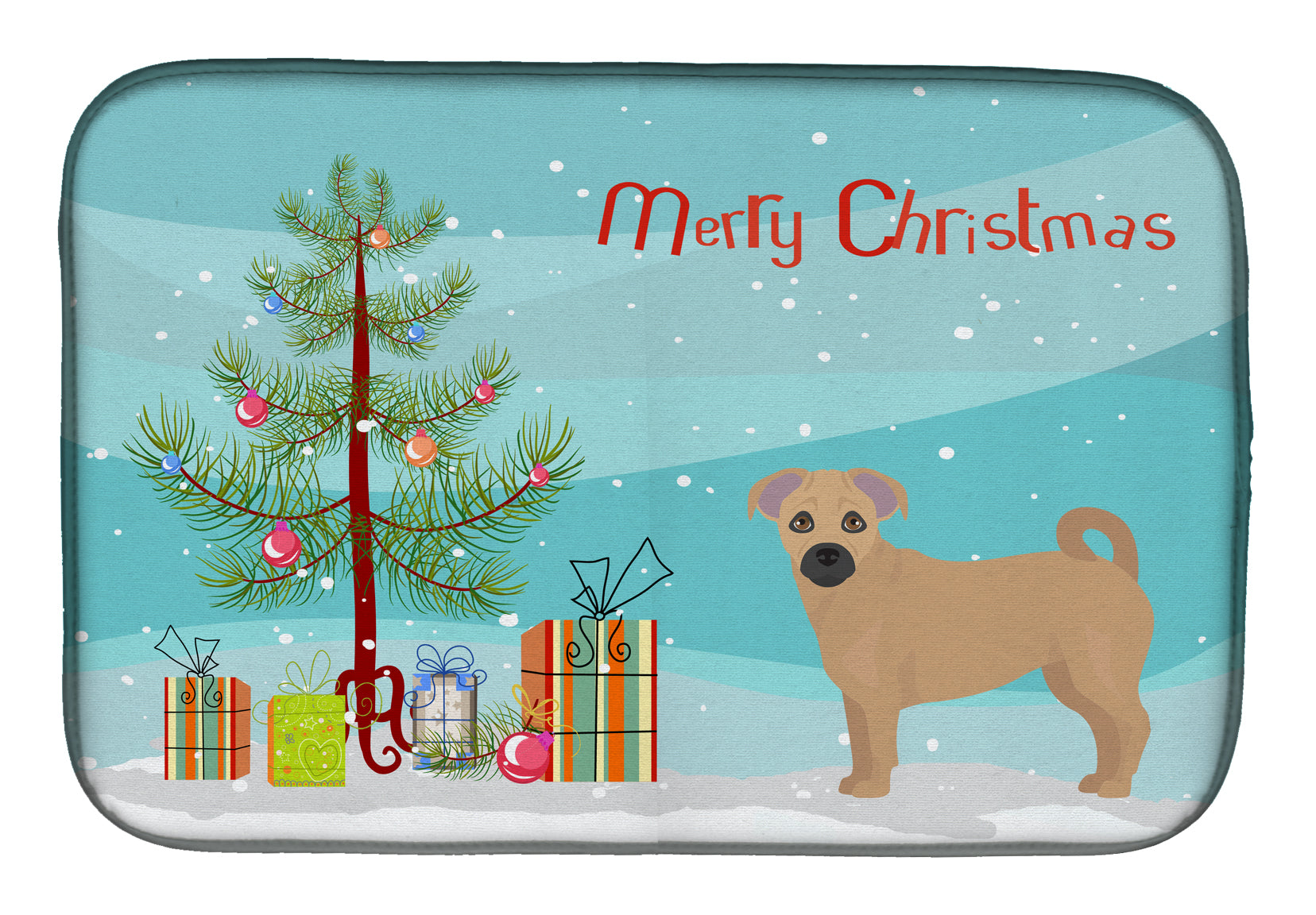 Tan Jug Christmas Tree Dish Drying Mat CK3845DDM  the-store.com.