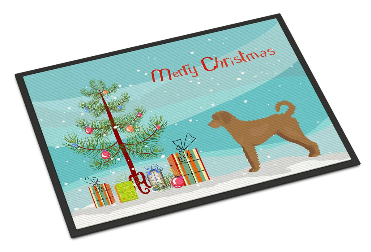 Tan Labradoodle Christmas Tree Indoor or Outdoor Mat 24x36 CK3846JMAT by Caroline&#39;s Treasures