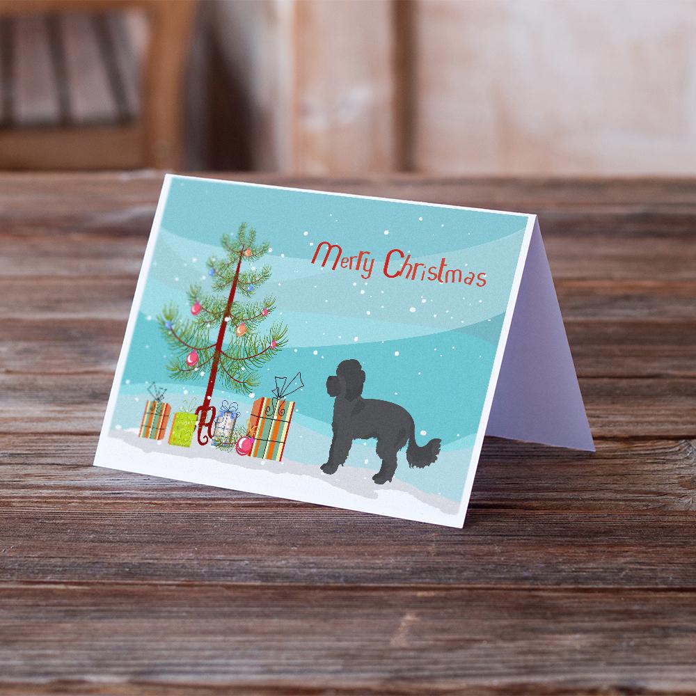 Black Maltipoo Christmas Tree Greeting Cards and Envelopes Pack of 8 - the-store.com