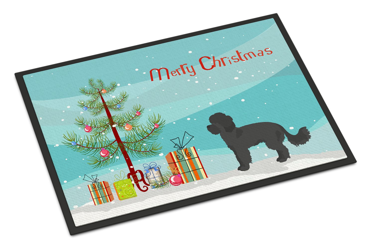 Black Maltipoo Christmas Tree Indoor or Outdoor Mat 24x36 CK3855JMAT by Caroline's Treasures