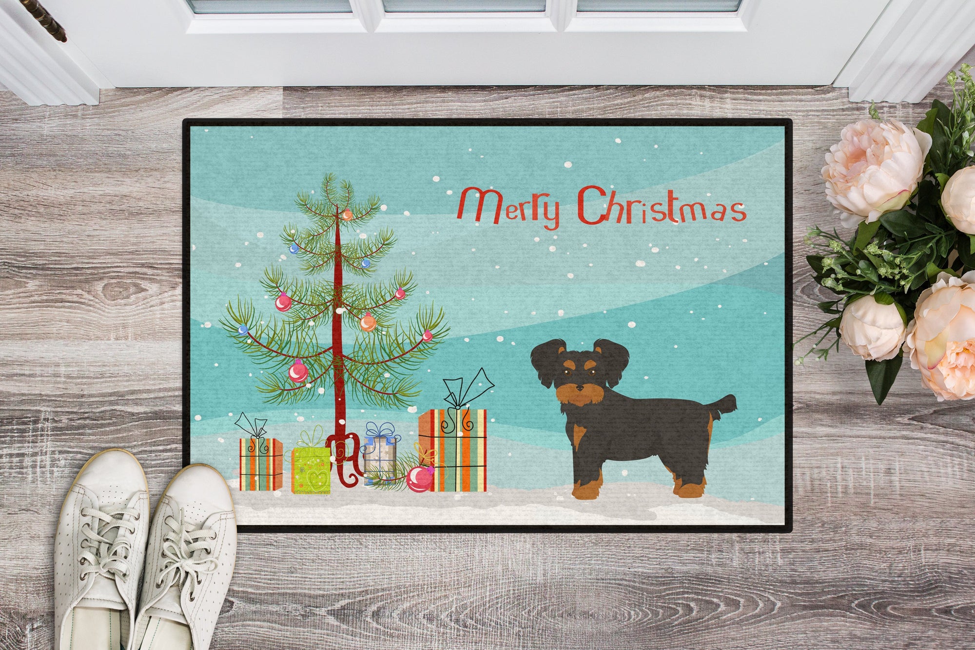 Morkie Christmas Tree Indoor or Outdoor Mat 24x36 CK3856JMAT by Caroline's Treasures