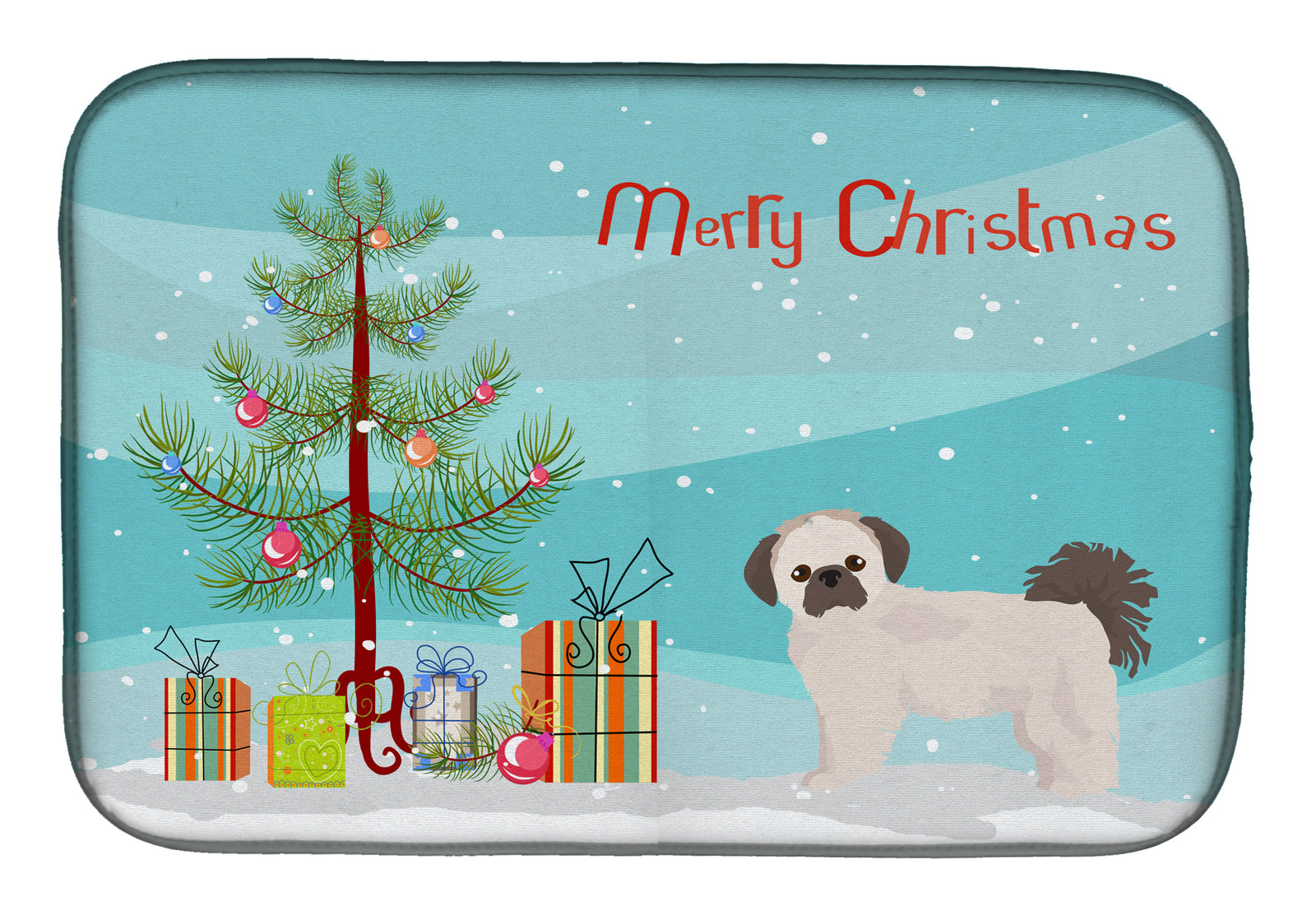 Pekeapoo Christmas Tree Dish Drying Mat CK3857DDM  the-store.com.