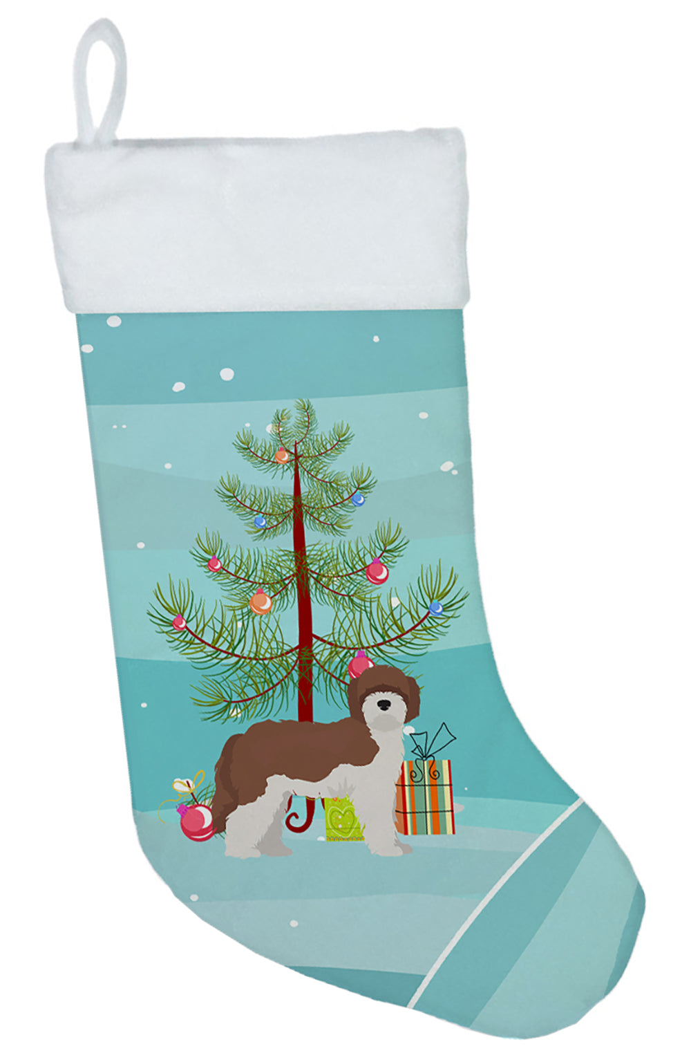 Sheepadoodle Christmas Tree Christmas Stocking CK3867CS  the-store.com.