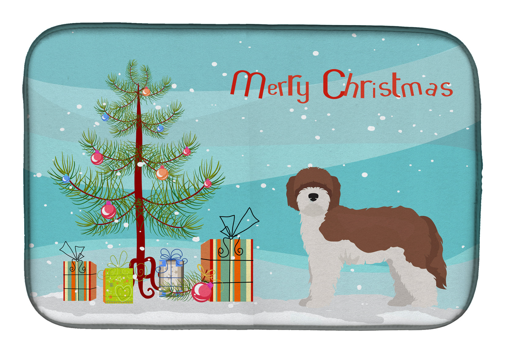 Sheepadoodle Christmas Tree Dish Drying Mat CK3867DDM  the-store.com.