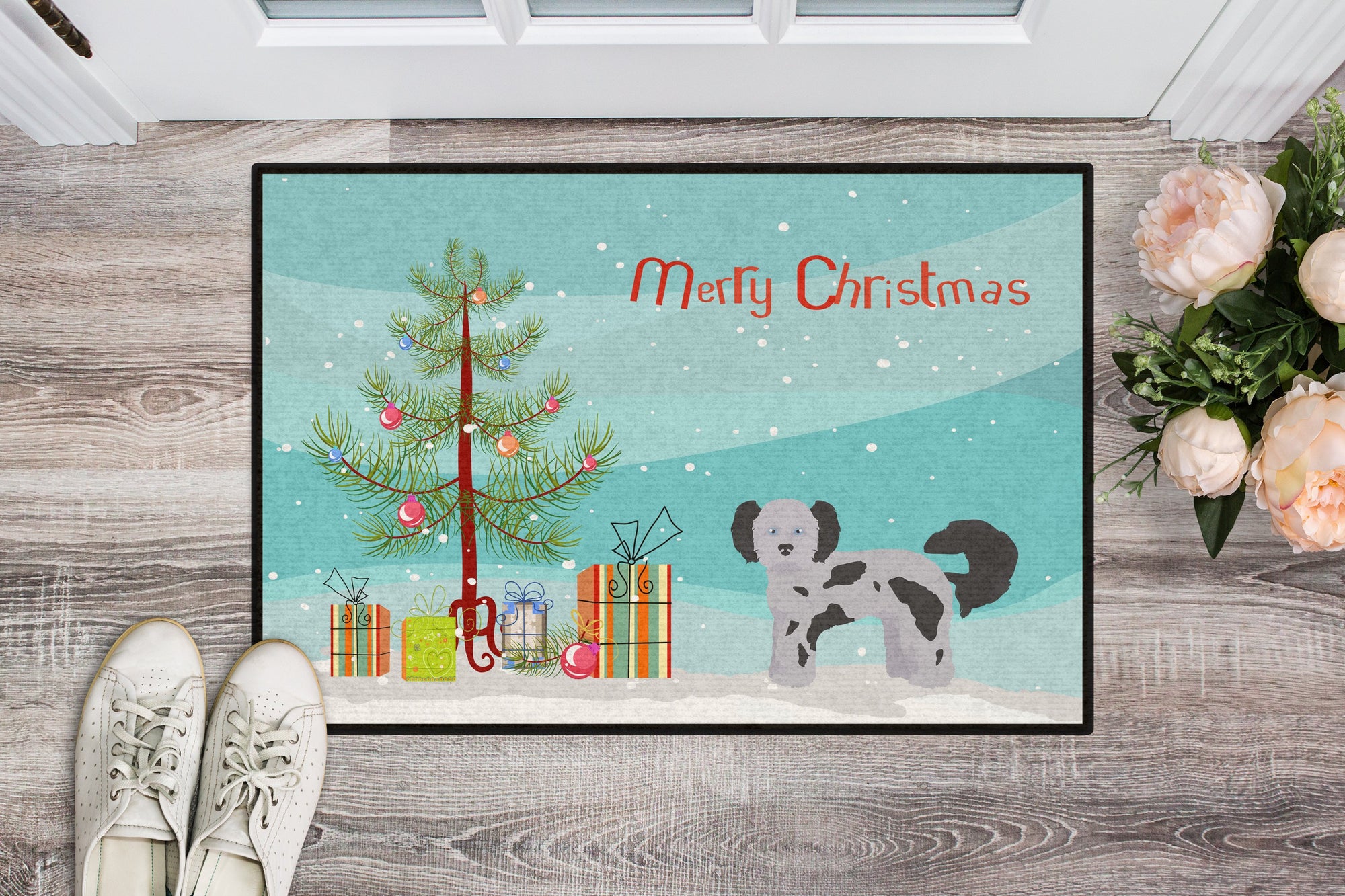 Shih Poo Christmas Tree Indoor or Outdoor Mat 24x36 CK3872JMAT by Caroline's Treasures