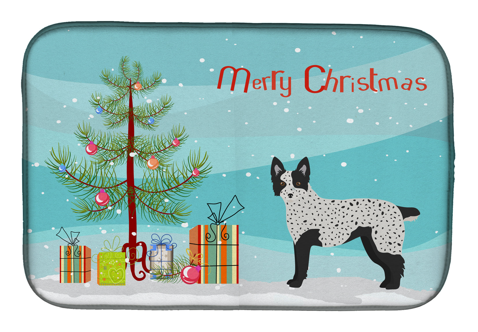 Texas Heeler Christmas Tree Dish Drying Mat CK3877DDM  the-store.com.