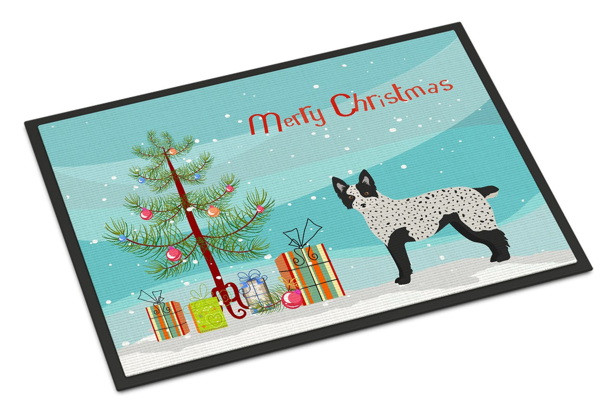 Texas Heeler Christmas Tree Indoor or Outdoor Mat 24x36 CK3877JMAT by Caroline&#39;s Treasures