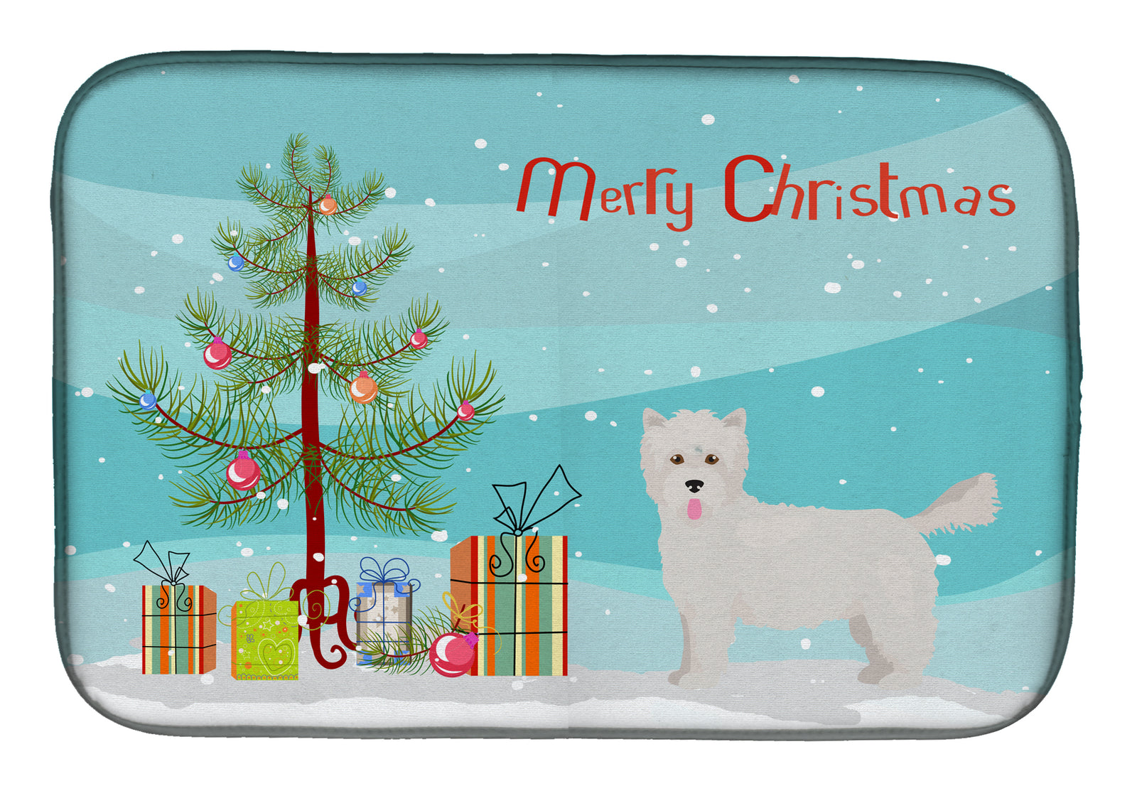 Westiepoo #2 Christmas Tree Dish Drying Mat CK3879DDM  the-store.com.