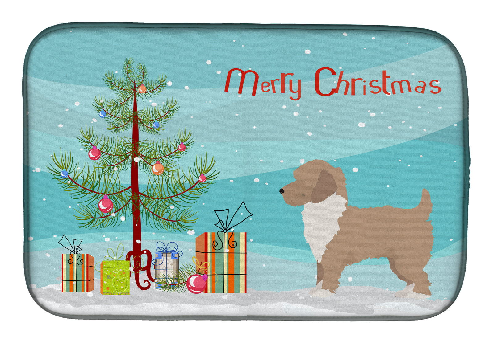 Yorkiepoo #2 Christmas Tree Dish Drying Mat CK3883DDM  the-store.com.