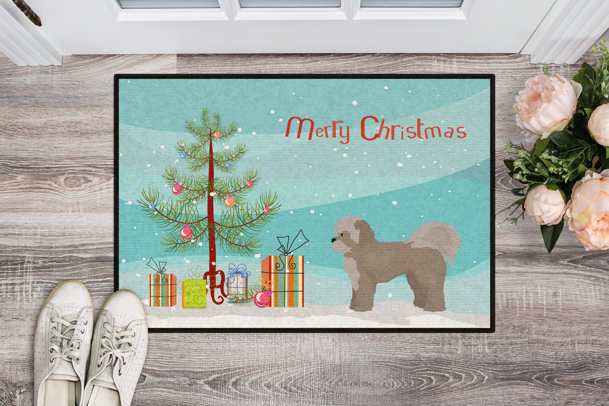 Zuchon #1 Christmas Tree Indoor or Outdoor Mat 24x36 CK3884JMAT by Caroline's Treasures