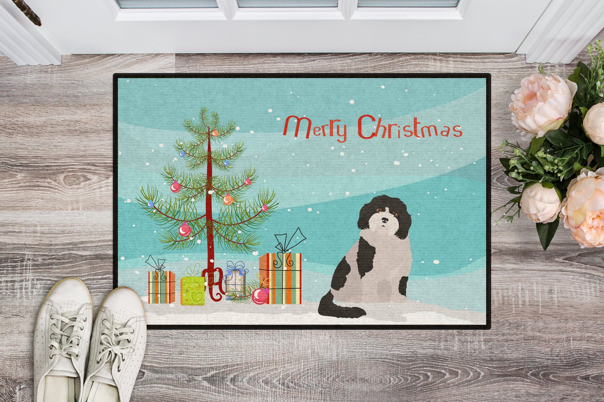 Cavachon #3 Christmas Tree Indoor or Outdoor Mat 24x36 CK3888JMAT by Caroline's Treasures