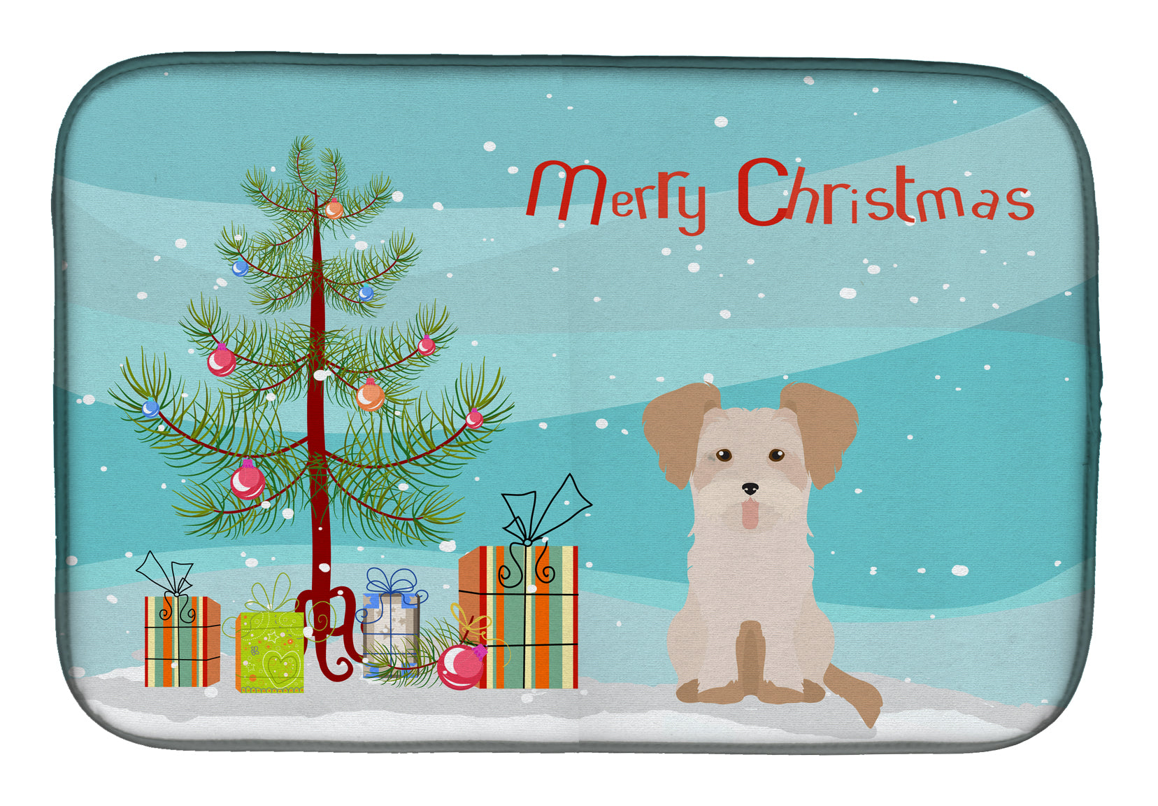 Morkie #3 Christmas Tree Dish Drying Mat CK3889DDM  the-store.com.