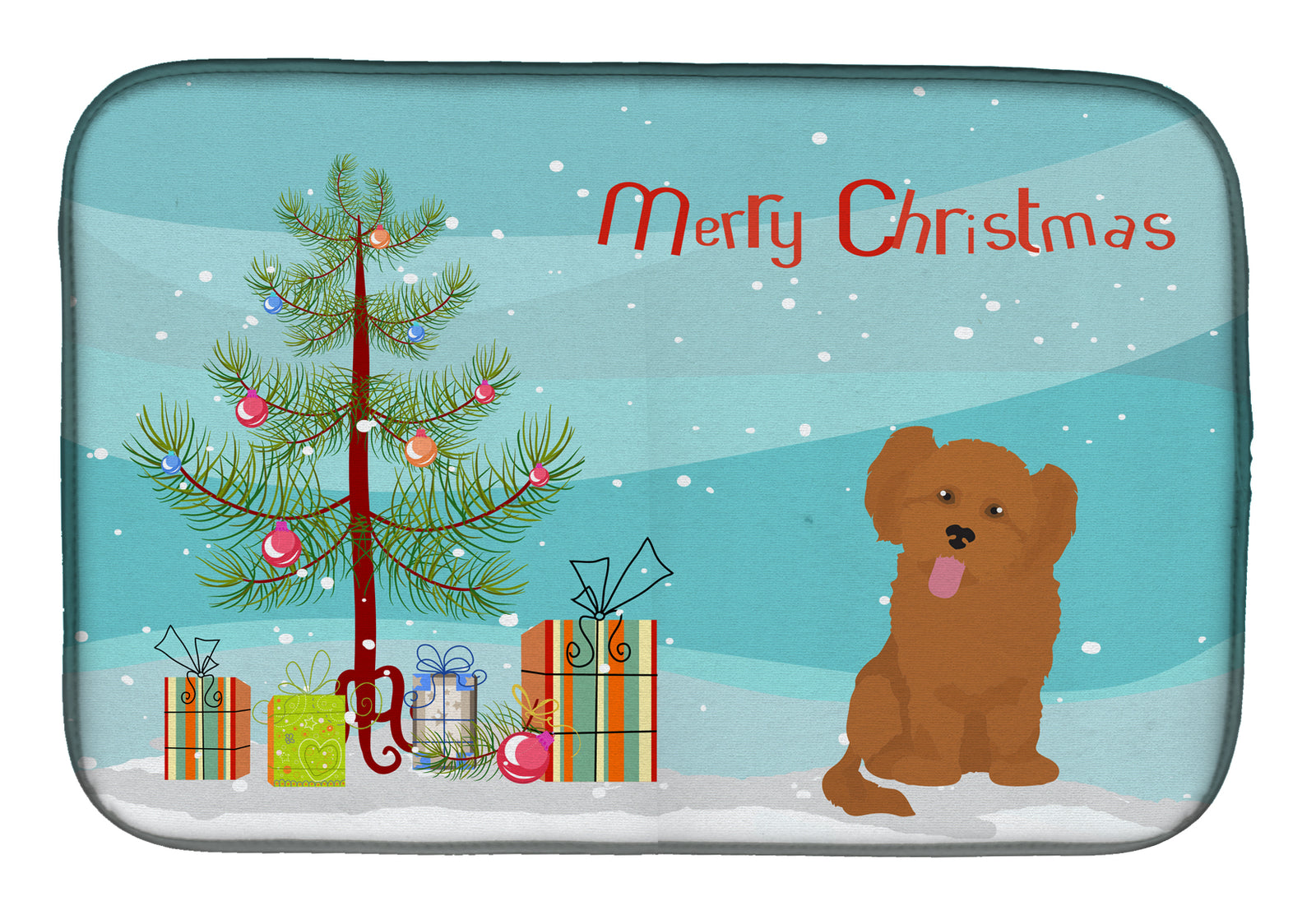 Shih Poo #3 Christmas Tree Dish Drying Mat CK3891DDM  the-store.com.