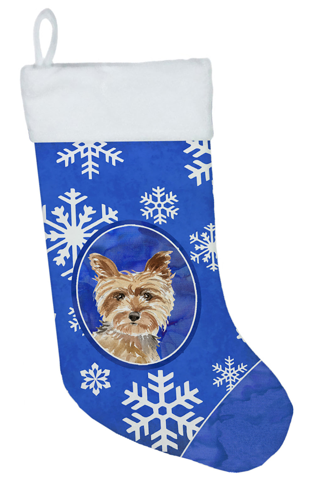 Yorkie Winter Snowflakes Christmas Stocking CK3892CS  the-store.com.