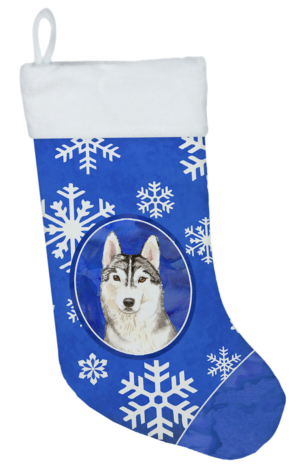 Siberian Husky Winter Snowflakes Christmas Stocking CK3899CS  the-store.com.