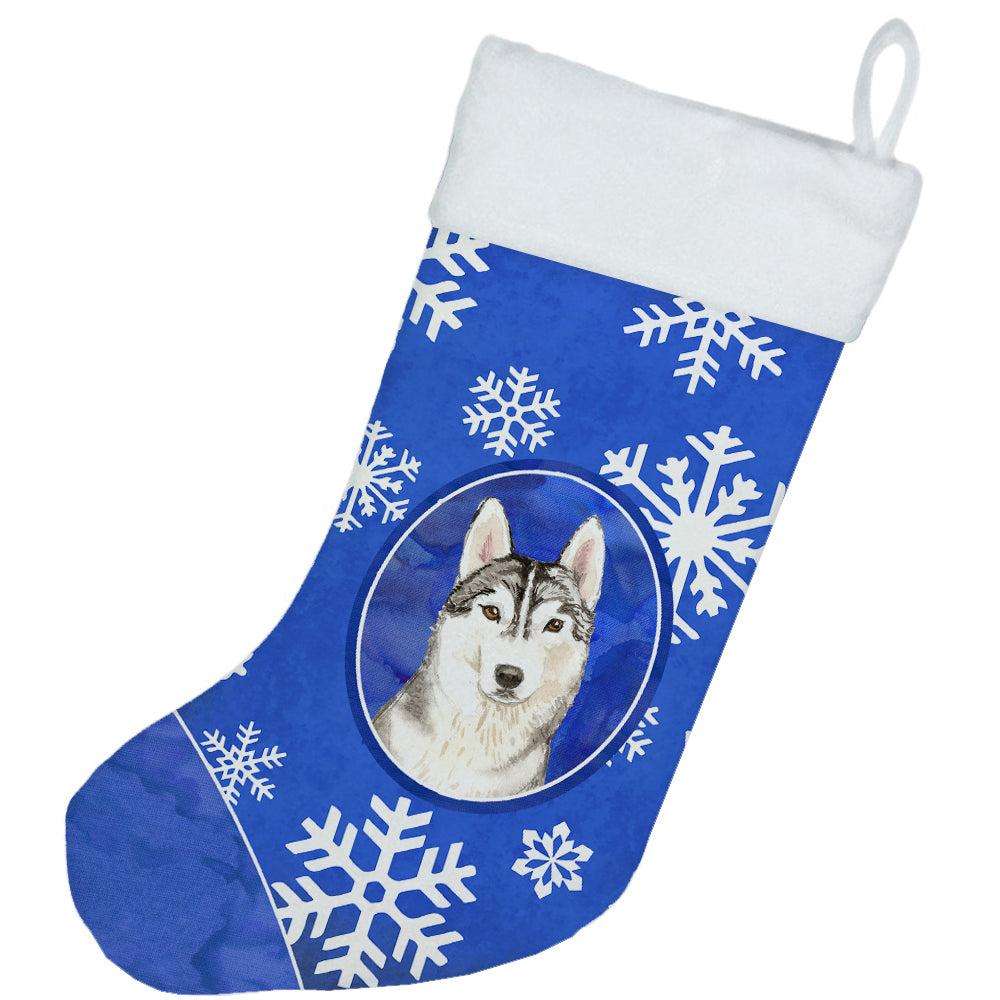 Siberian Husky Winter Snowflakes Christmas Stocking CK3899CS  the-store.com.