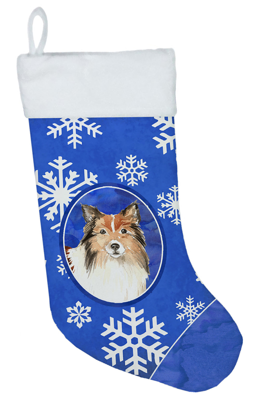 Sheltie Winter Snowflakes Christmas Stocking CK3902CS  the-store.com.