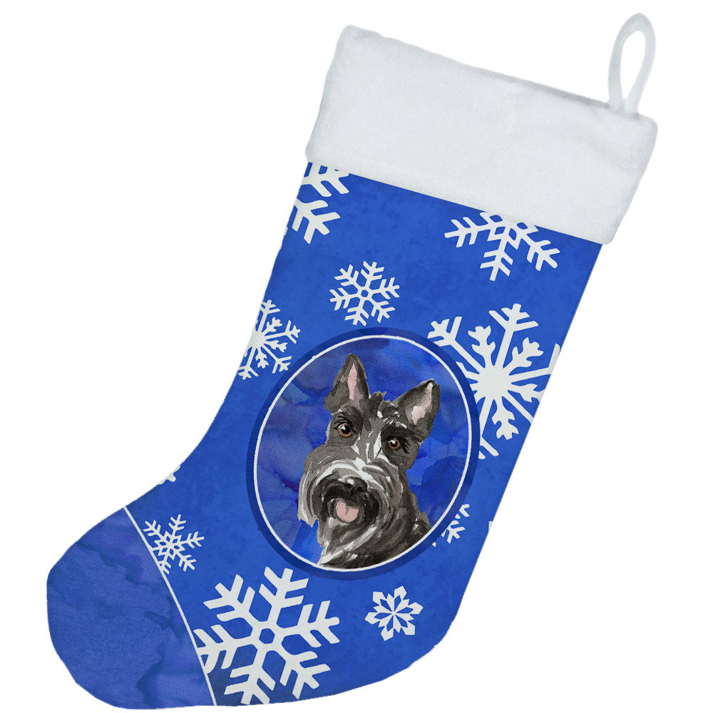 Scottish Terrier Winter Snowflakes Christmas Stocking CK3903CS  the-store.com.