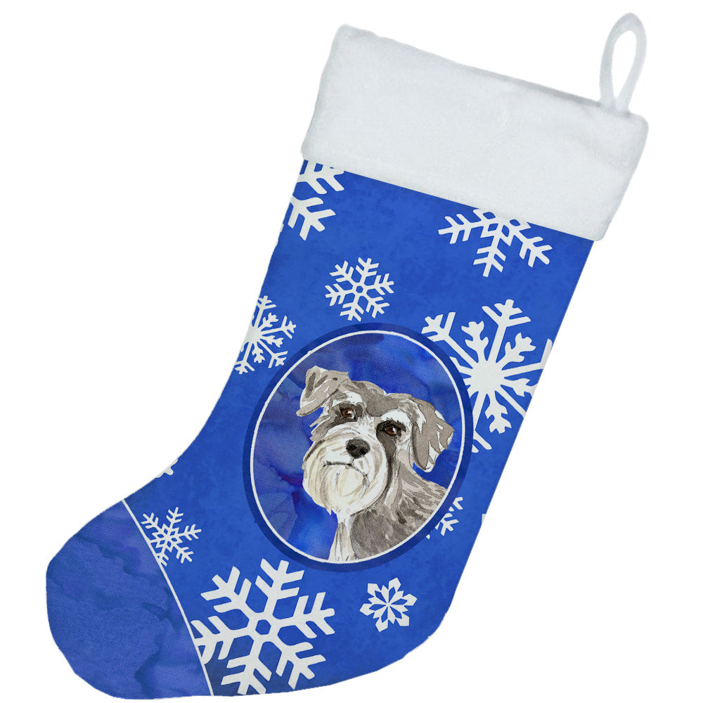 Schnauzer #1 Winter Snowflakes Christmas Stocking CK3904CS  the-store.com.