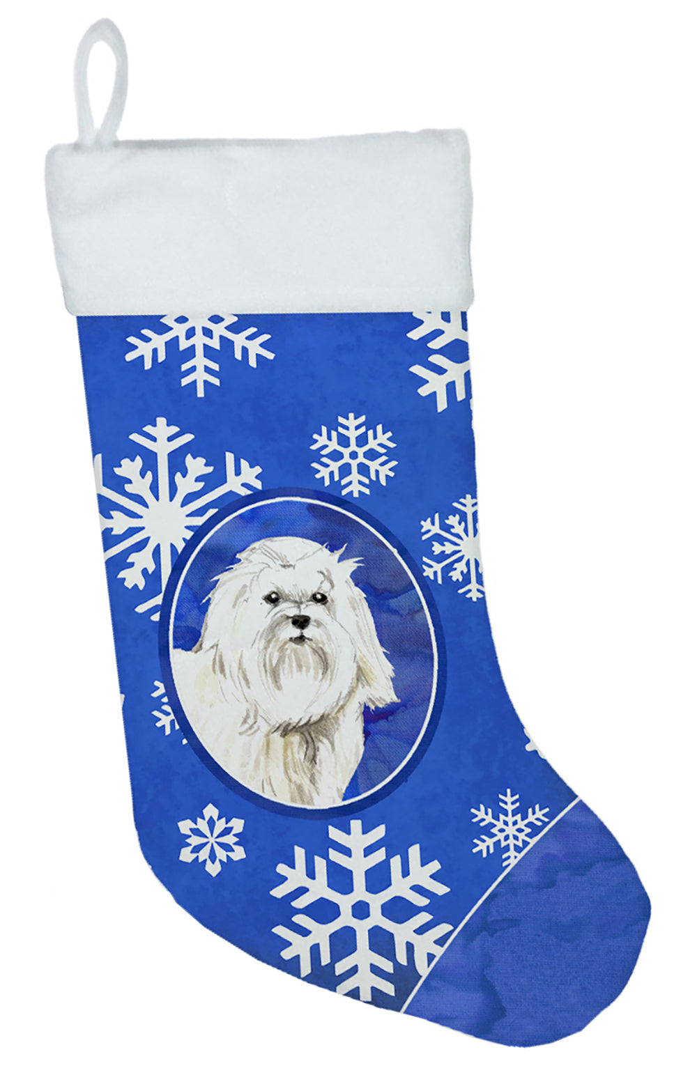 Maltese Winter Snowflakes Christmas Stocking CK3909CS  the-store.com.