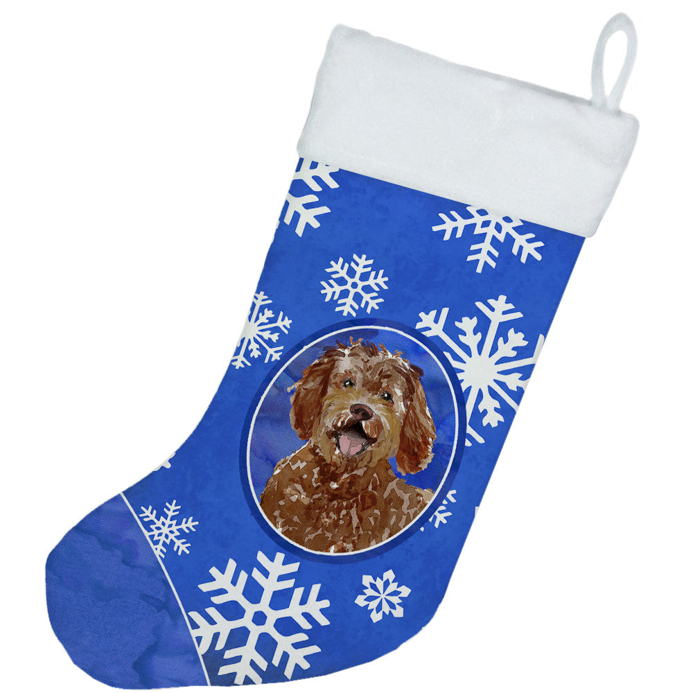 Labradoodle Winter Snowflakes Christmas Stocking CK3912CS  the-store.com.