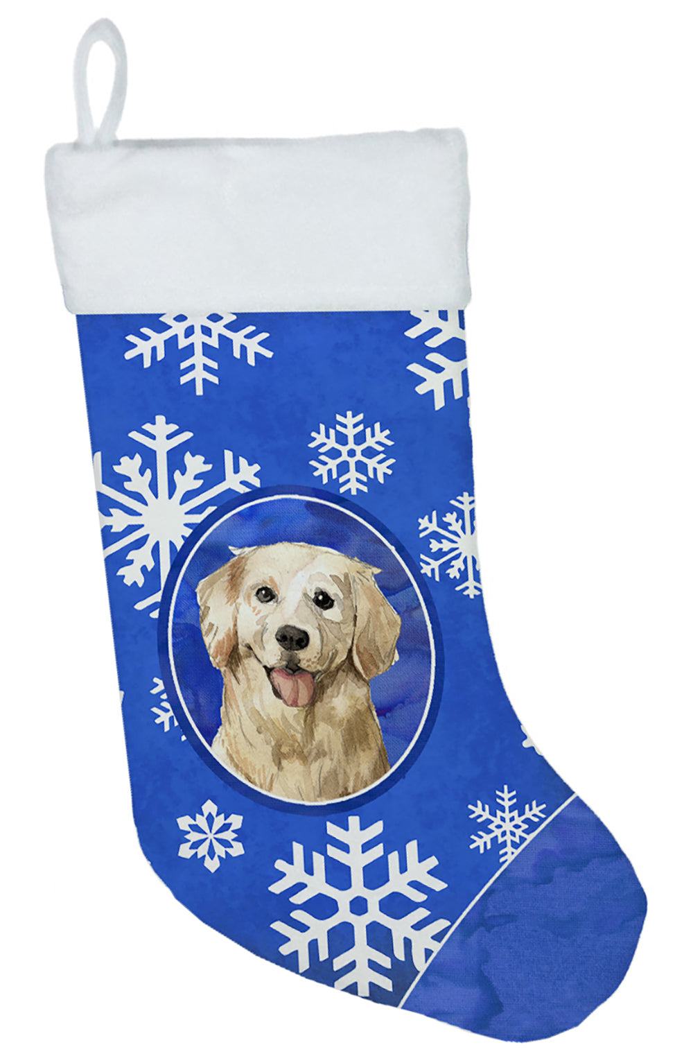 Golden Retriever Winter Snowflakes Christmas Stocking CK3916CS  the-store.com.