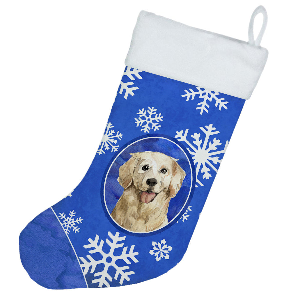 Golden Retriever Winter Snowflakes Christmas Stocking CK3916CS  the-store.com.