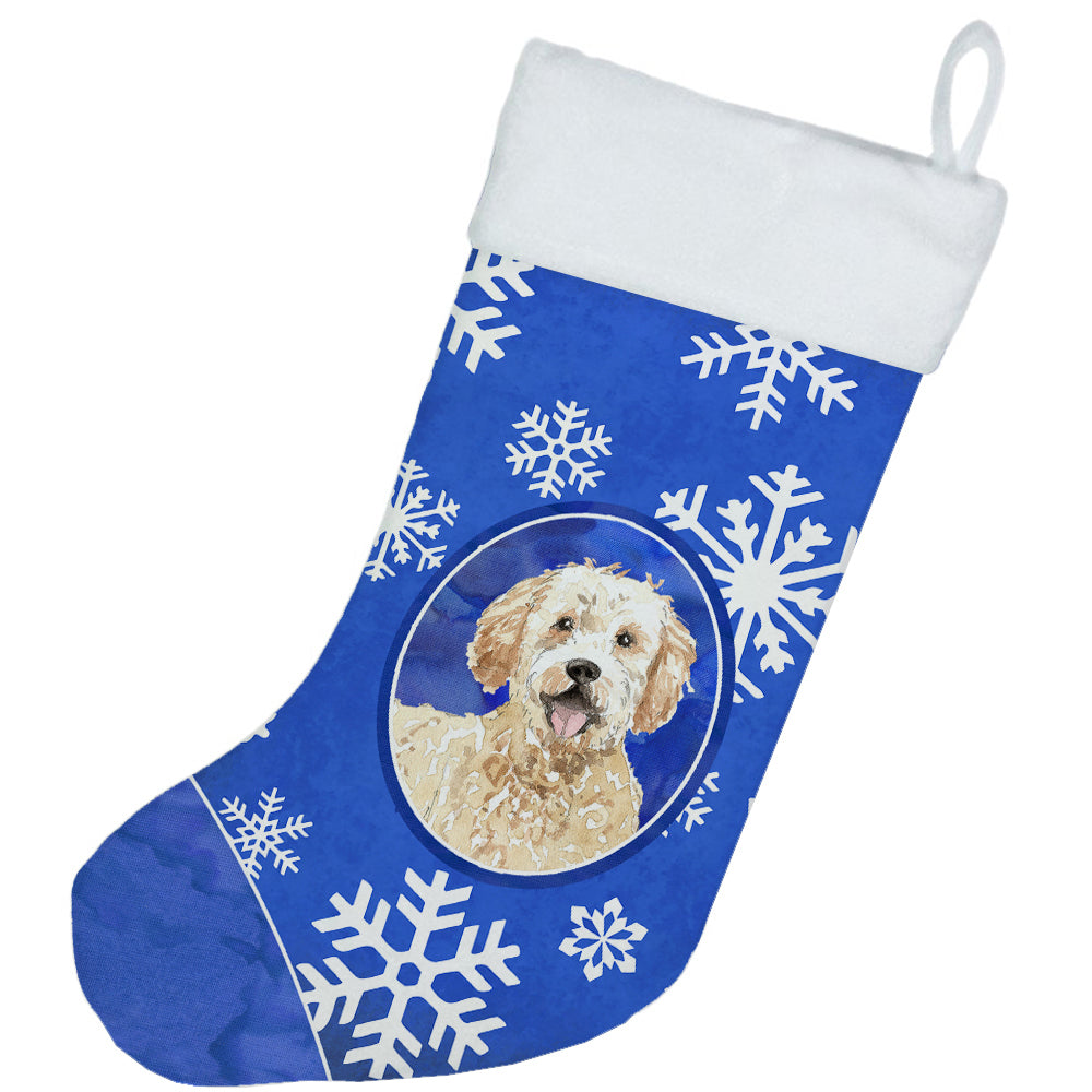 Goldendoodle Winter Snowflakes Christmas Stocking CK3917CS  the-store.com.