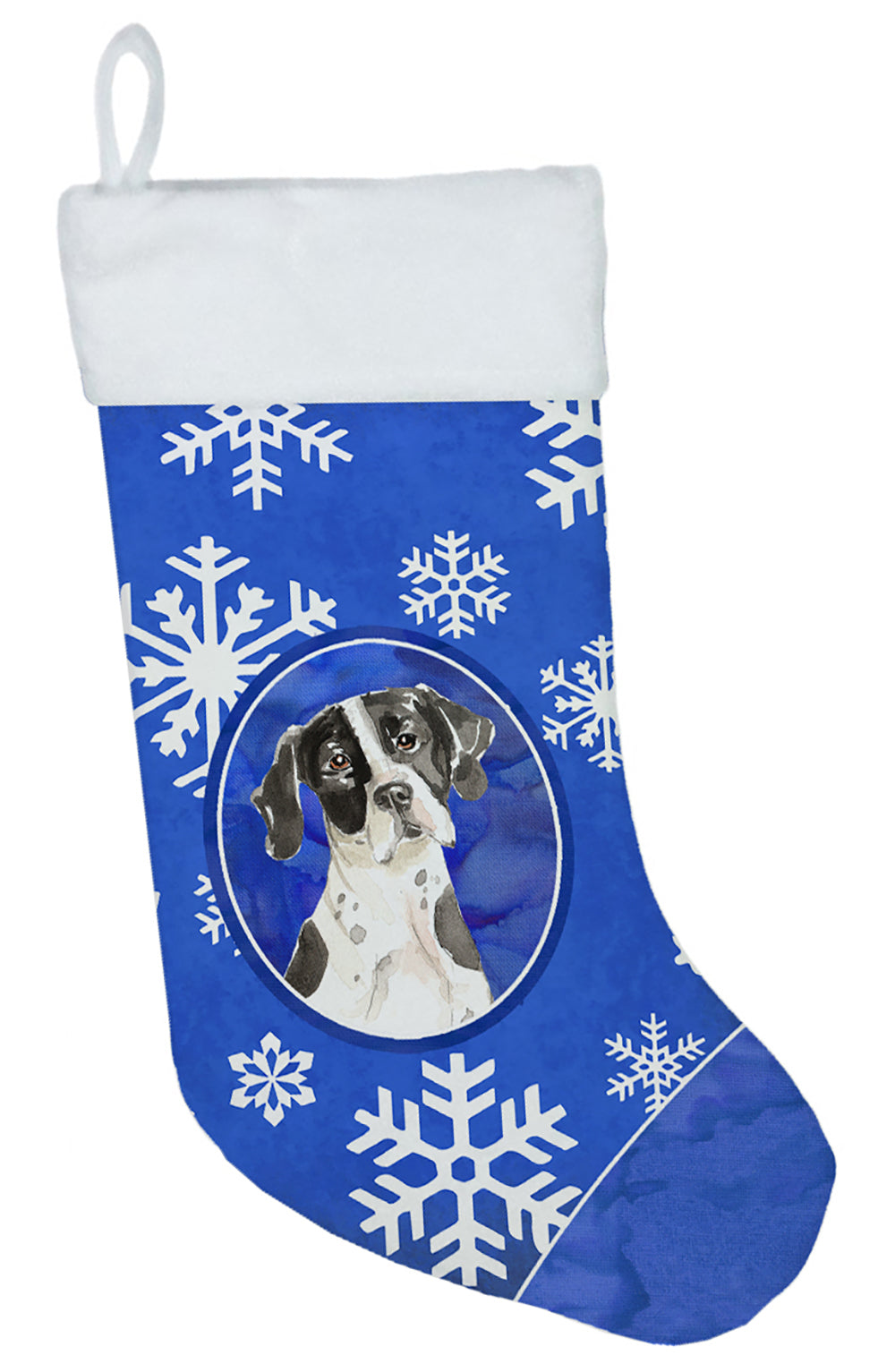 English Pointer Winter Snowflakes Christmas Stocking CK3918CS  the-store.com.