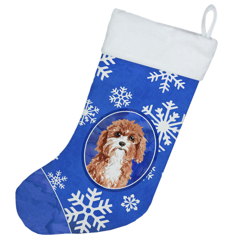 Cavapoo Winter Snowflakes Christmas Stocking CK3919CS  the-store.com.