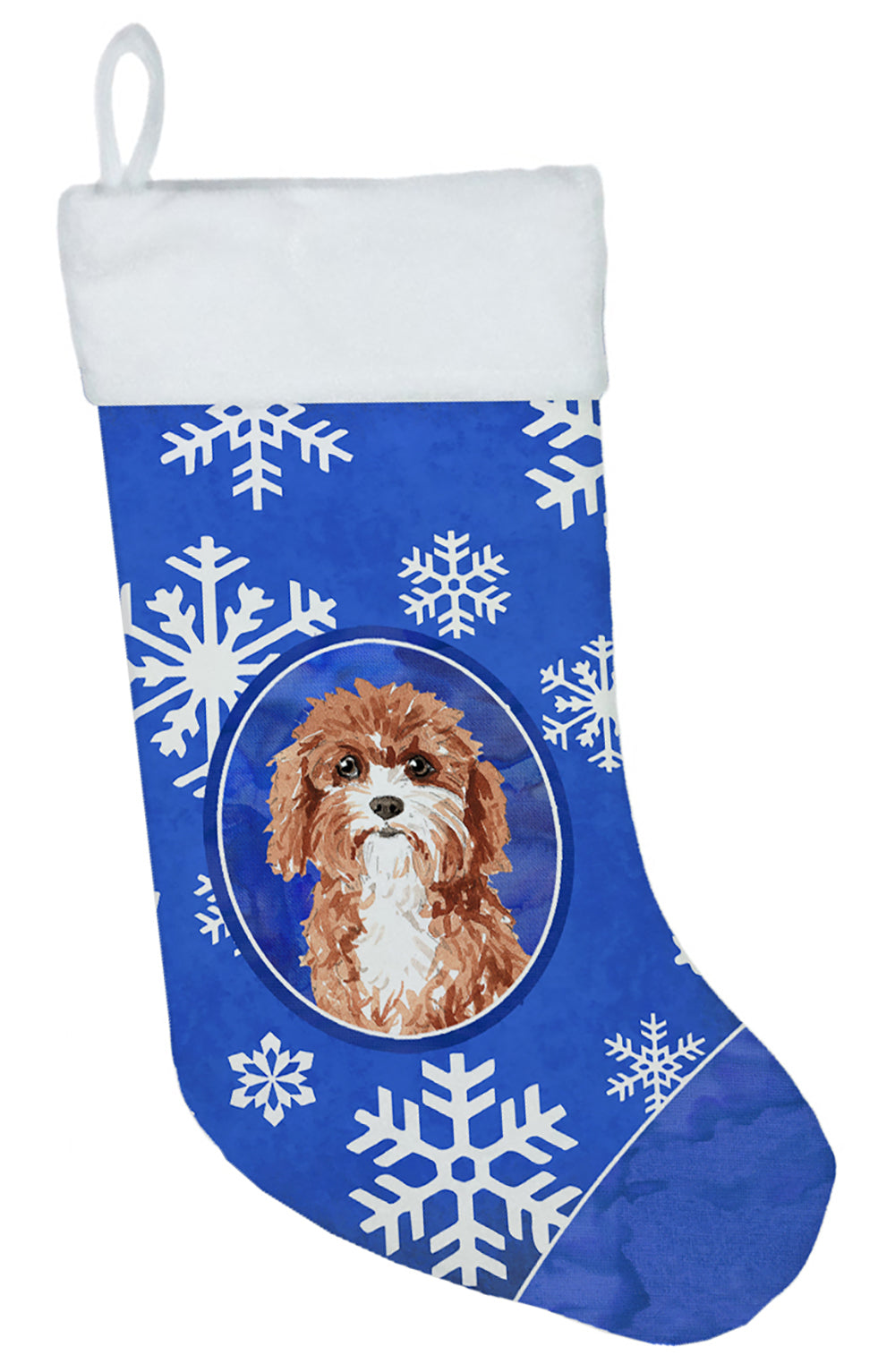 Cavapoo Winter Snowflakes Christmas Stocking CK3919CS  the-store.com.