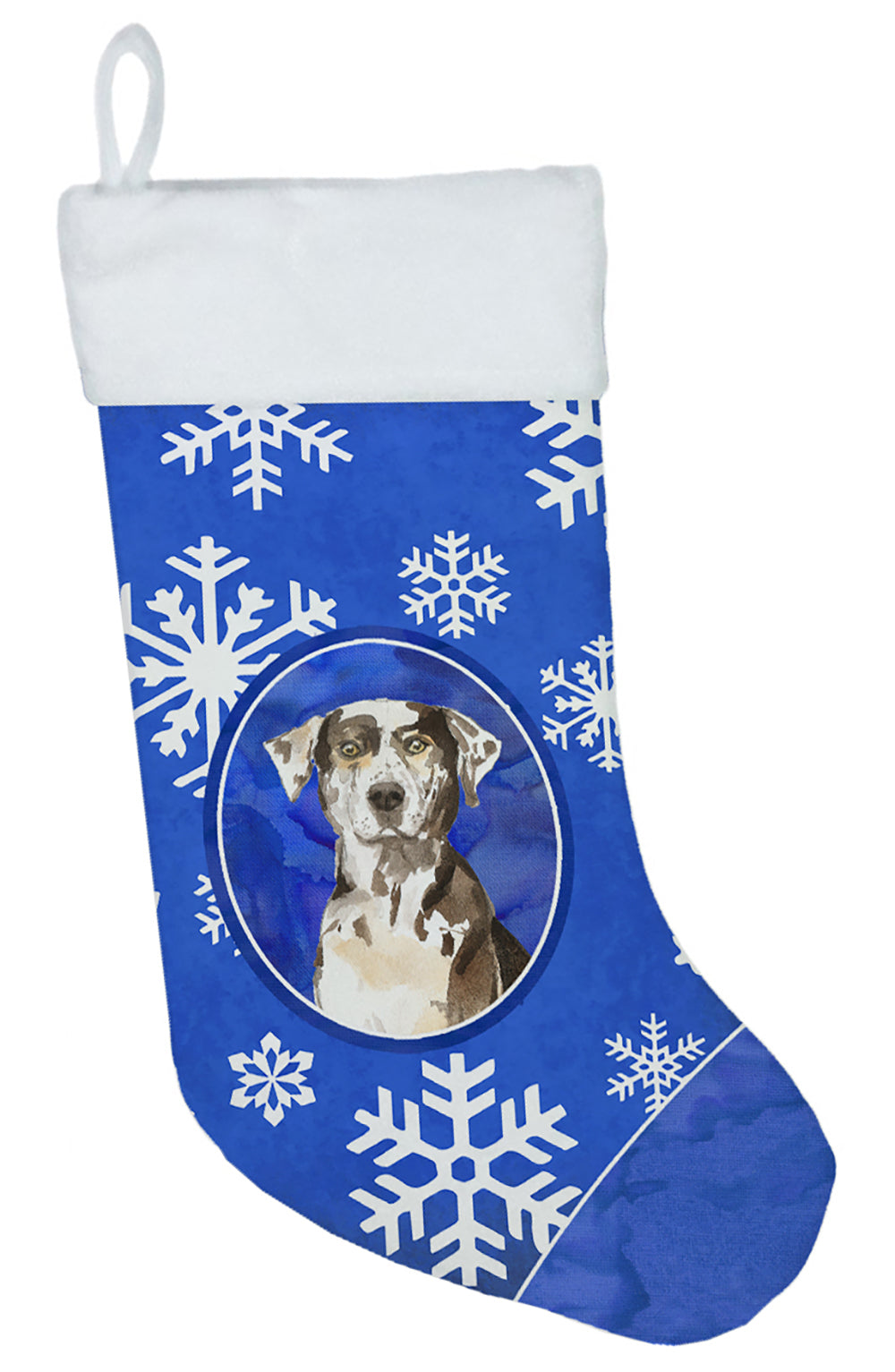 Catahoula Leopard Dog Winter Snowflakes Christmas Stocking CK3920CS  the-store.com.