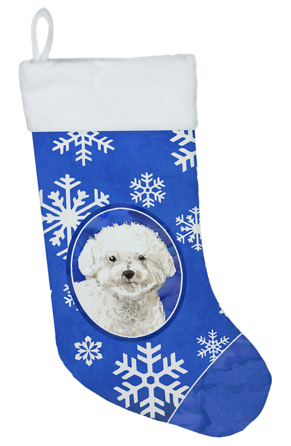 Bichon Frise Winter Snowflakes Christmas Stocking CK3926CS  the-store.com.