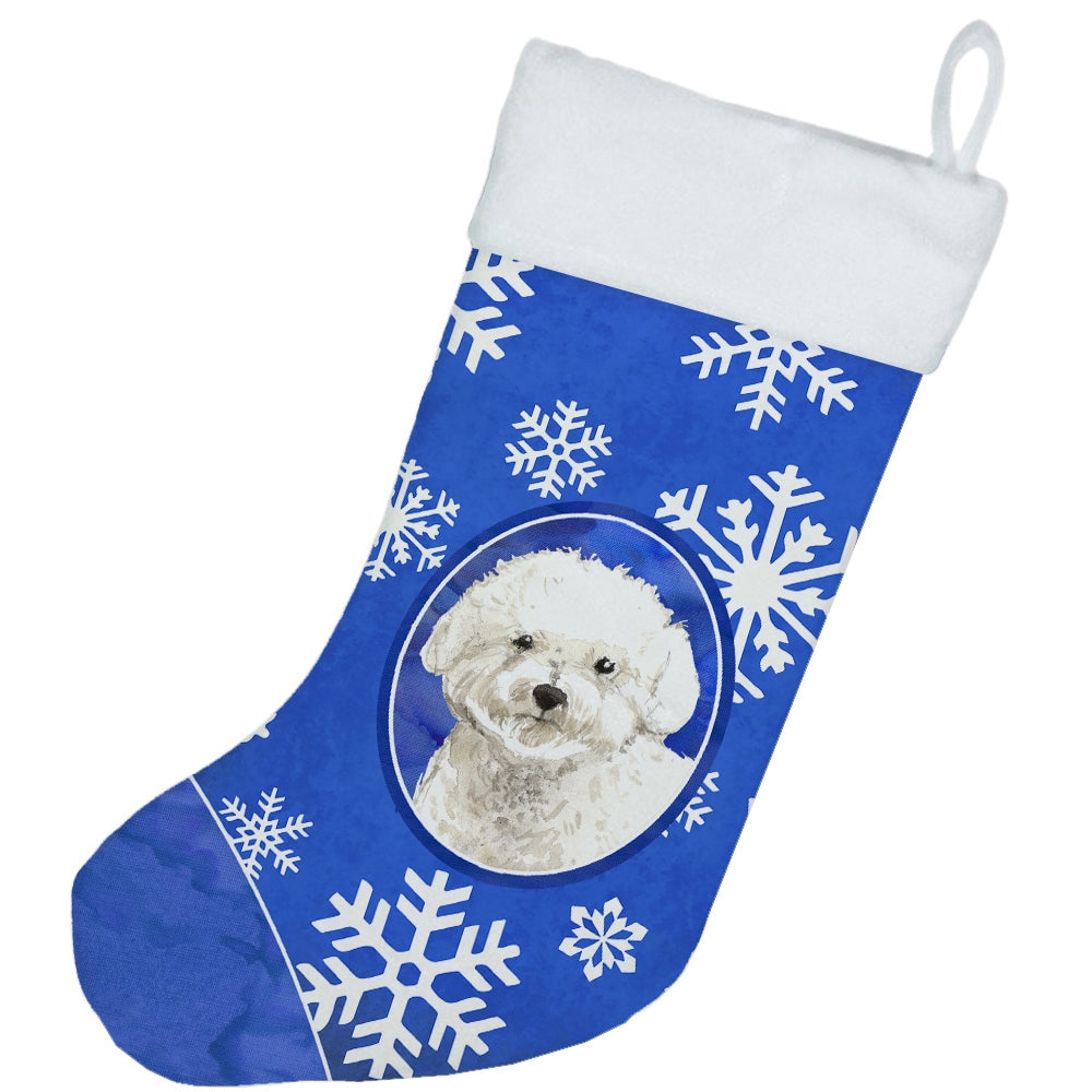 Bichon Frise Winter Snowflakes Christmas Stocking CK3926CS  the-store.com.