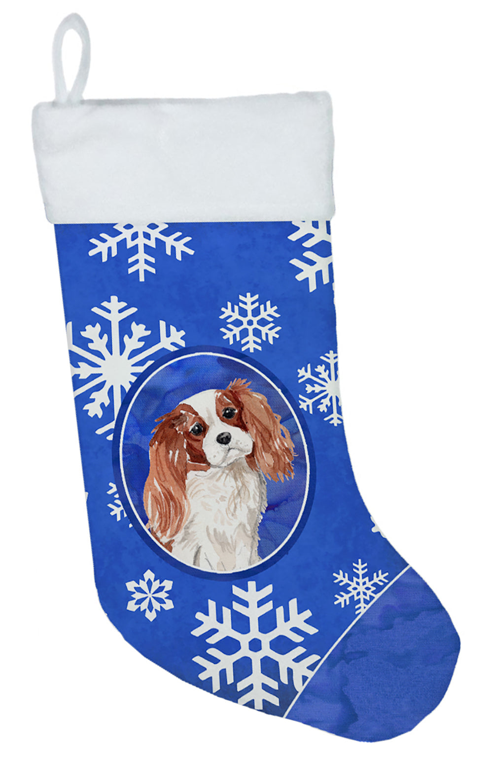 Winter Snowflakes Blenheim Cavalier Spaniel Christmas Stocking CK3930CS  the-store.com.