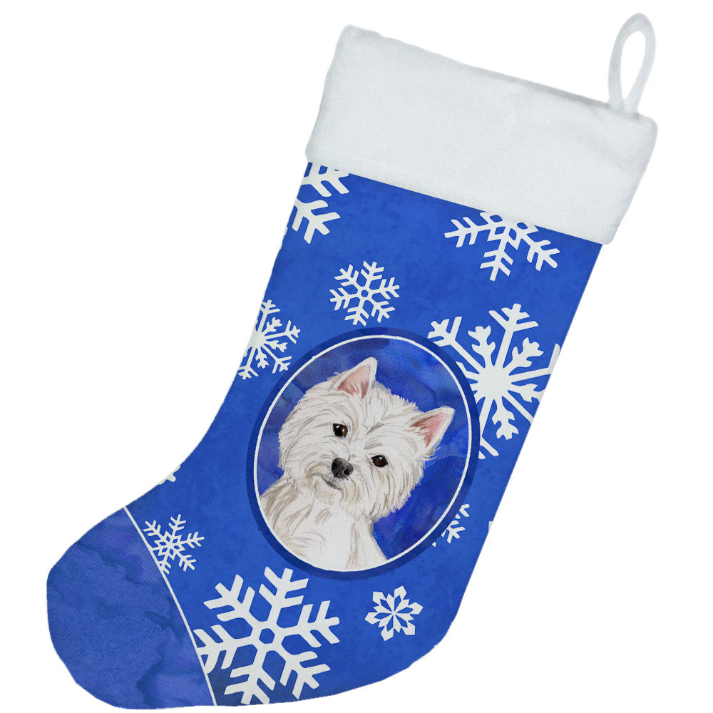 Winter Snowflakes Westie Christmas Stocking CK3931CS  the-store.com.