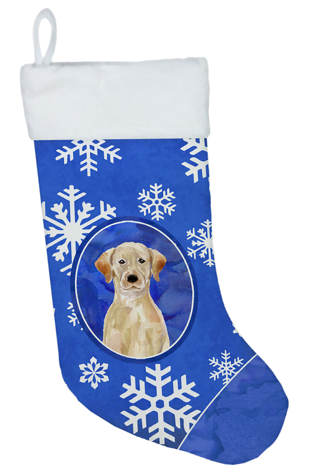 Winter Snowflakes Yellow Labrador Retriever Christmas Stocking CK3938CS  the-store.com.