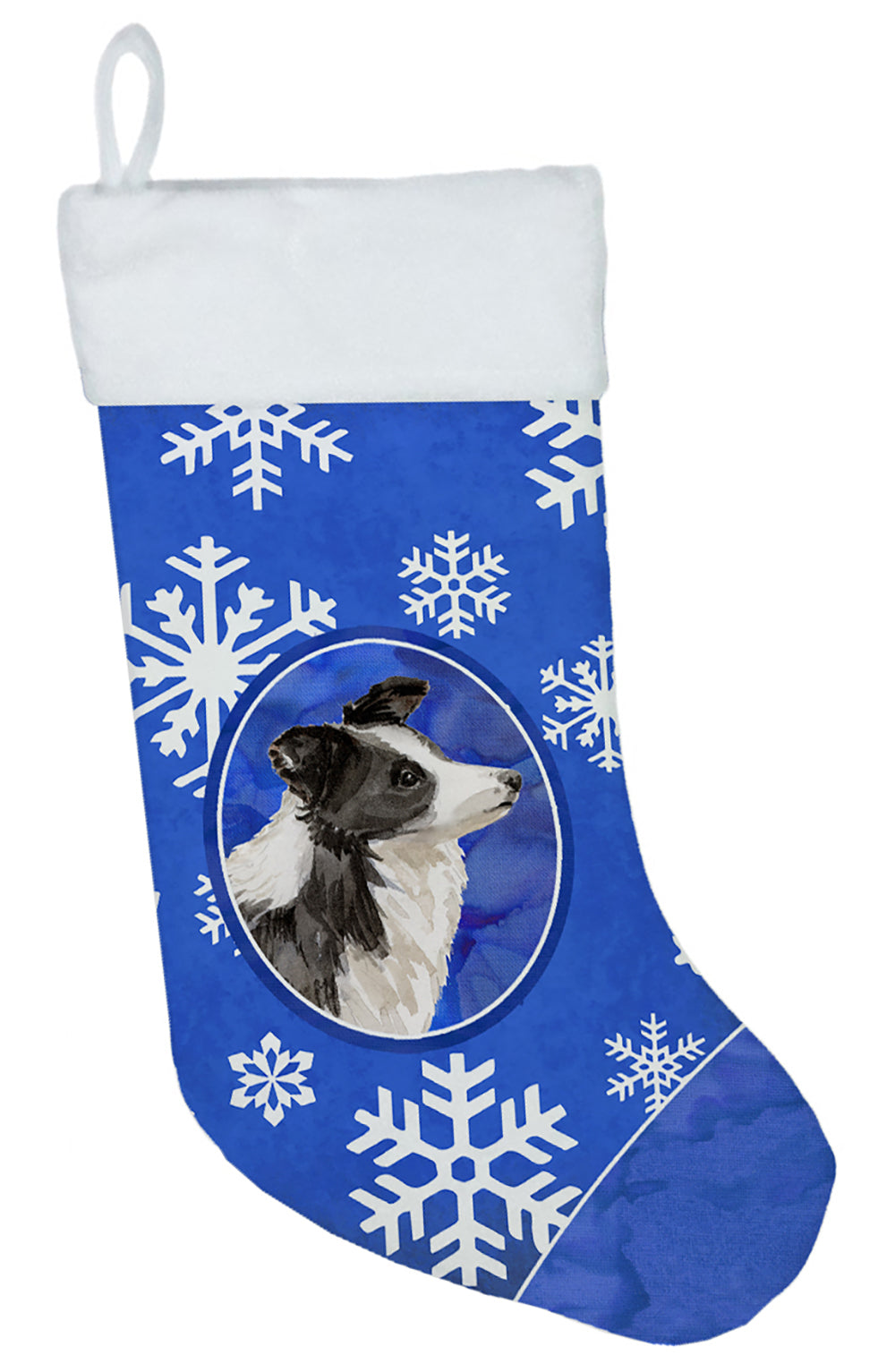 Winter Snowflakes Border Collie Christmas Stocking CK3945CS  the-store.com.