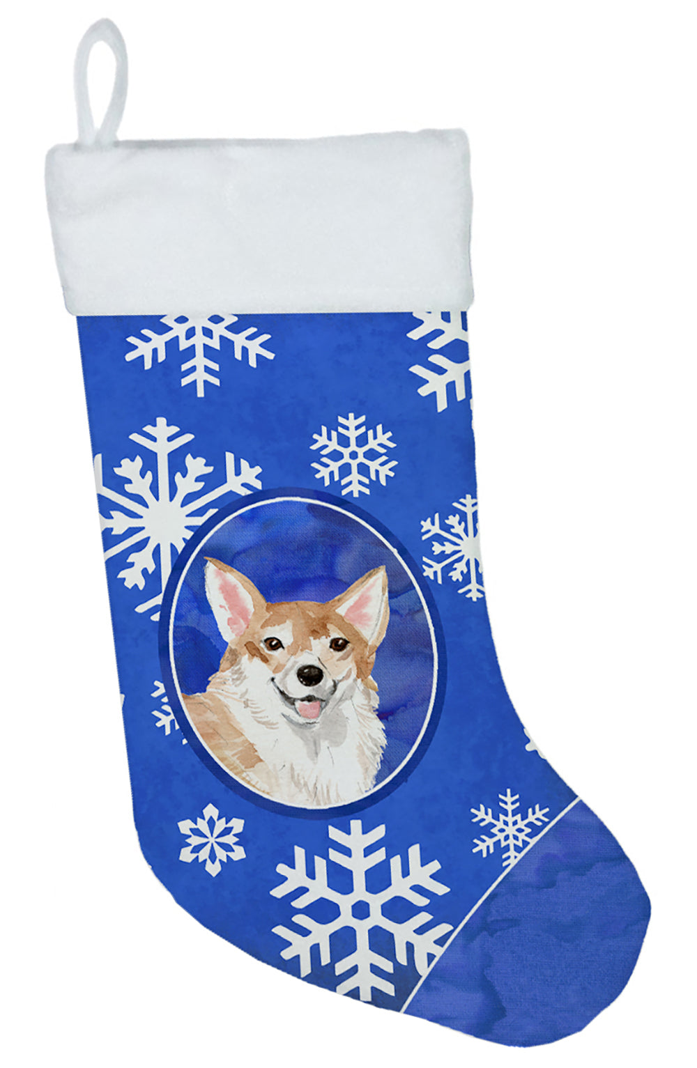 Winter Snowflakes Corgi Christmas Stocking CK3951CS  the-store.com.