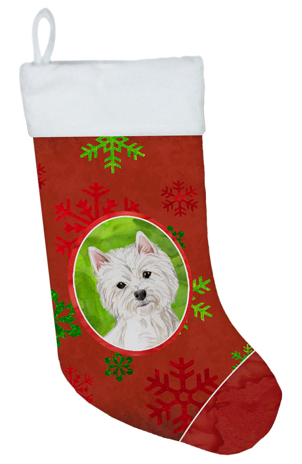 Christmas Snowflakes Westie Christmas Stocking CK3966CS  the-store.com.