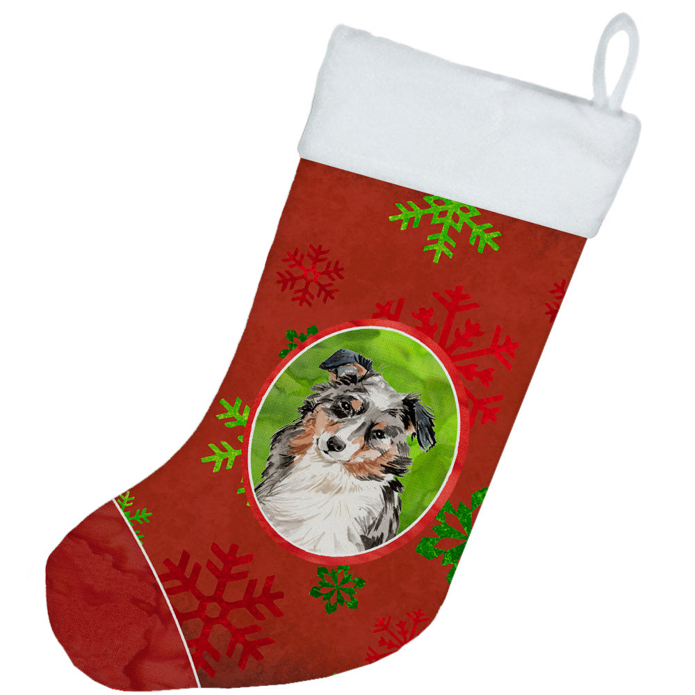 Christmas Snowflakes Australian Shepherd Christmas Stocking CK3969CS  the-store.com.