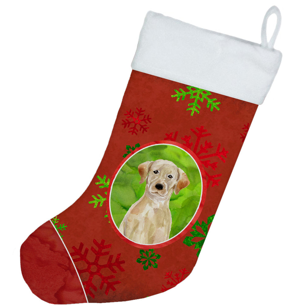 Christmas Snowflakes Yellow Labrador Retriever Christmas Stocking CK3973CS  the-store.com.