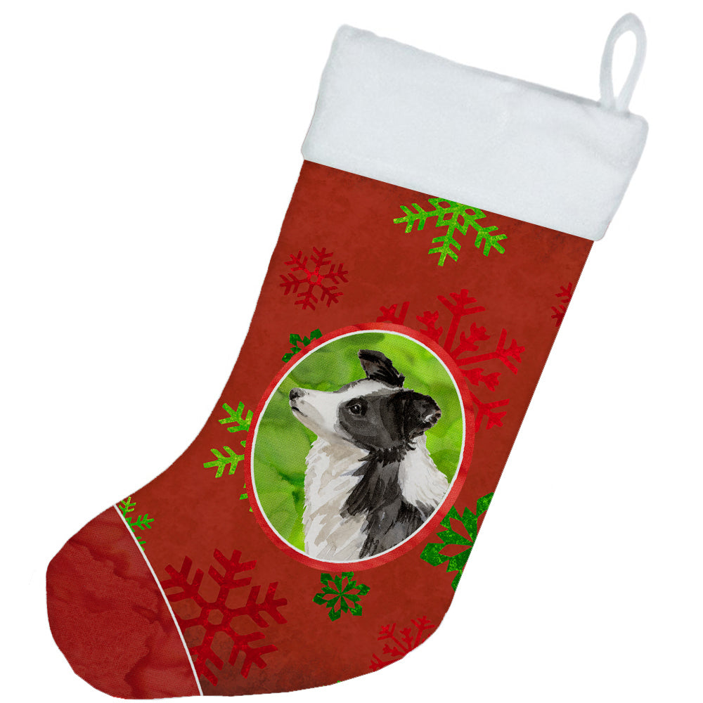 Christmas Snowflakes Border Collie Christmas Stocking CK3980CS  the-store.com.