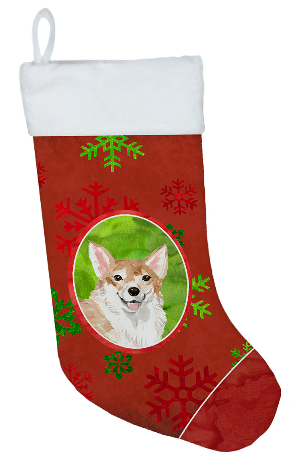 Christmas Snowflakes Corgi Christmas Stocking CK3986CS  the-store.com.